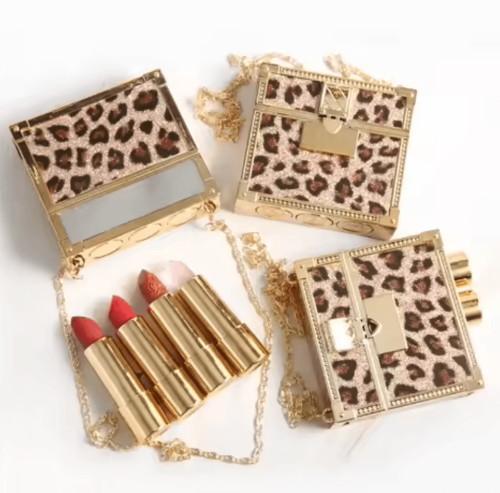 Cosmetics Pink Chain Bag Matte Lipstick Lip Gloss Set Vegan Cruelty Waterproof Matte Cream Lip Stick